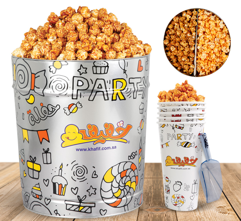 [3381] Popcorn Giant 3.5Gallon Two Flavors, Party Design فيشار العبوة العملاقة 3.5 جالون نكهتين حفلة